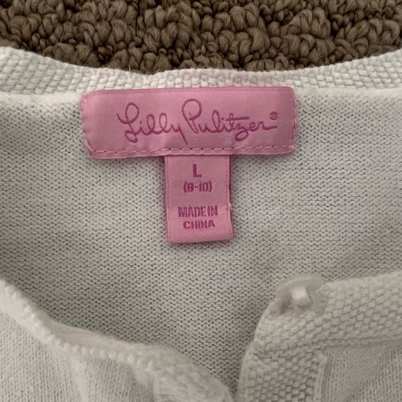 Lilly Pulitzer White Cardigan Large Size 8-10 - Picture 6 of 6